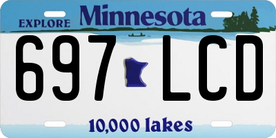 MN license plate 697LCD