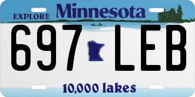 MN license plate 697LEB
