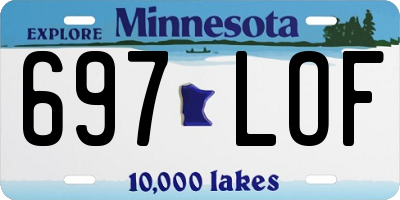 MN license plate 697LOF