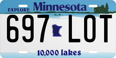 MN license plate 697LOT