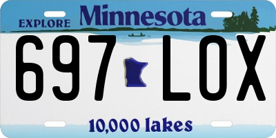 MN license plate 697LOX