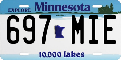 MN license plate 697MIE