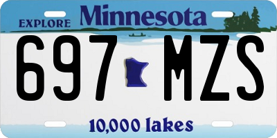 MN license plate 697MZS