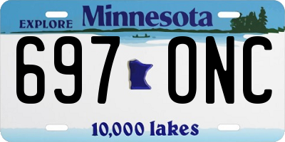 MN license plate 697ONC