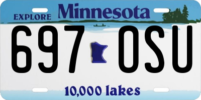 MN license plate 697OSU