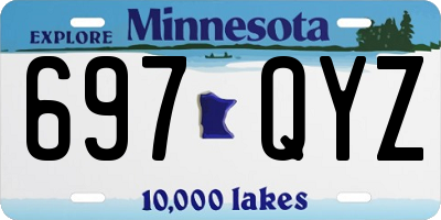 MN license plate 697QYZ