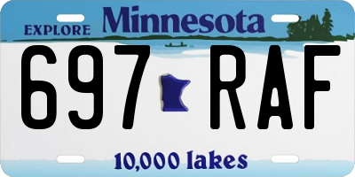 MN license plate 697RAF