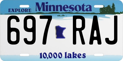 MN license plate 697RAJ