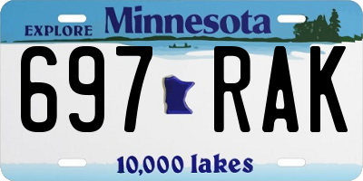 MN license plate 697RAK