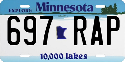 MN license plate 697RAP