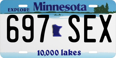 MN license plate 697SEX