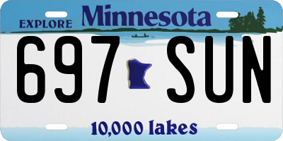 MN license plate 697SUN