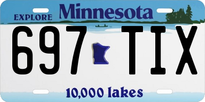 MN license plate 697TIX