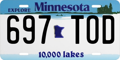 MN license plate 697TOD