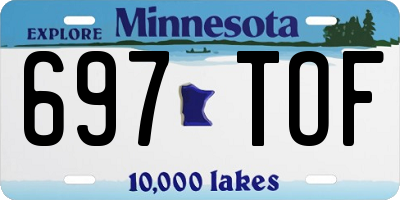 MN license plate 697TOF