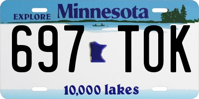 MN license plate 697TOK