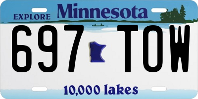 MN license plate 697TOW