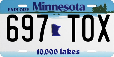 MN license plate 697TOX