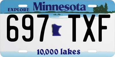MN license plate 697TXF
