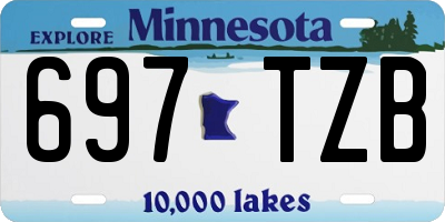 MN license plate 697TZB