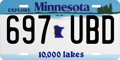 MN license plate 697UBD
