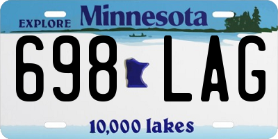 MN license plate 698LAG