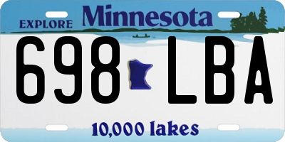 MN license plate 698LBA