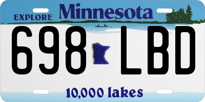 MN license plate 698LBD