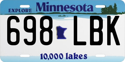MN license plate 698LBK