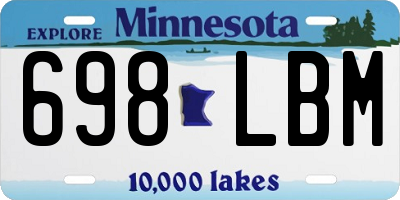 MN license plate 698LBM