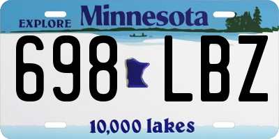 MN license plate 698LBZ