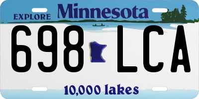 MN license plate 698LCA