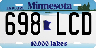 MN license plate 698LCD