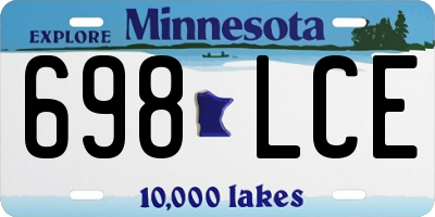 MN license plate 698LCE