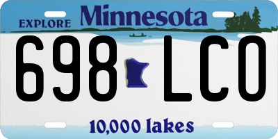 MN license plate 698LCO