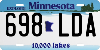 MN license plate 698LDA