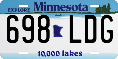 MN license plate 698LDG