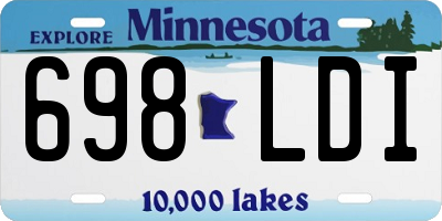 MN license plate 698LDI