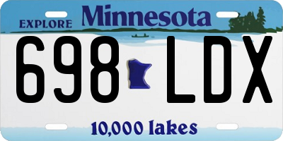 MN license plate 698LDX