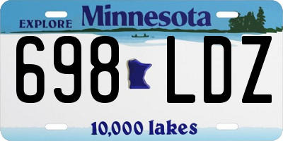 MN license plate 698LDZ