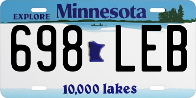 MN license plate 698LEB