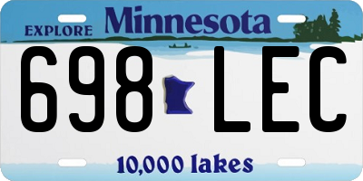 MN license plate 698LEC
