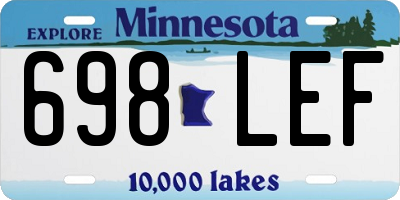 MN license plate 698LEF