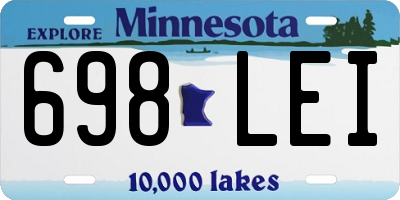 MN license plate 698LEI
