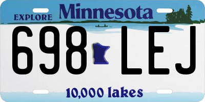 MN license plate 698LEJ