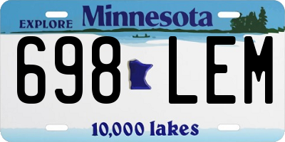 MN license plate 698LEM