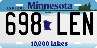 MN license plate 698LEN