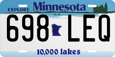 MN license plate 698LEQ