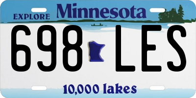 MN license plate 698LES
