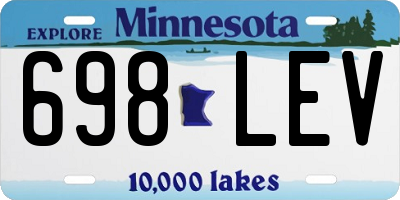 MN license plate 698LEV